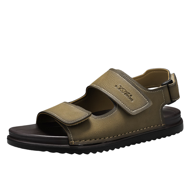Bull Family Men's Leather Sandals Summer New Breathable Casual Comfortable Durable Beach Shoes Lightweight Versatile Outdoor Shoes for Men