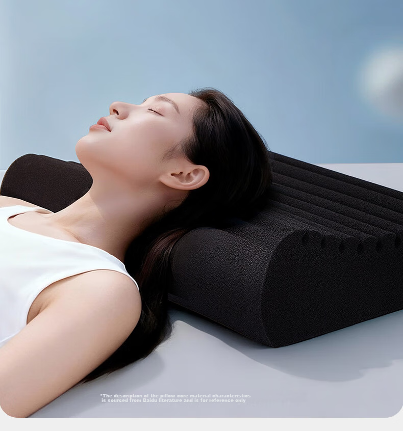 Fuanna Graphene Silicone Pillow Adult Deep Sleep Antibacterial Breathable Cervical Neck Support Pillow Single 56*34*9/12cm 5