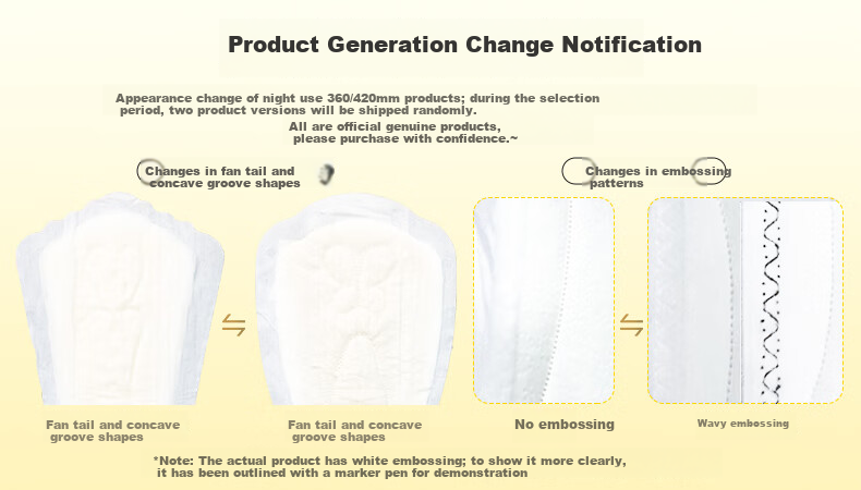 Beishute Ultra Absorbent Cotton Soft Instant Absorption Antibacterial Night Sanitary Pads 360mm 4pcs JD Self-operated Menstrual Pads Trial 1
