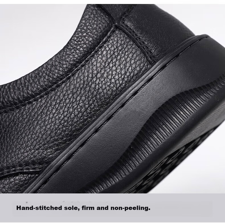 MULINSEN Men's Business Casual Leather Shoes First Layer Cowhide Slip-On Thick Sole Dad Shoes 20781 3
