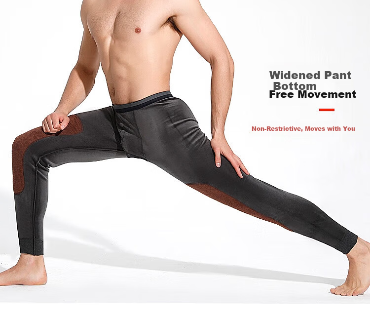Pierre Cardin Men's Thermal Pants Wool Silk Knee Protection Fleece Lined Thickened Cotton Autumn Long Johns Northeast Cold-Resistant Underwear 5