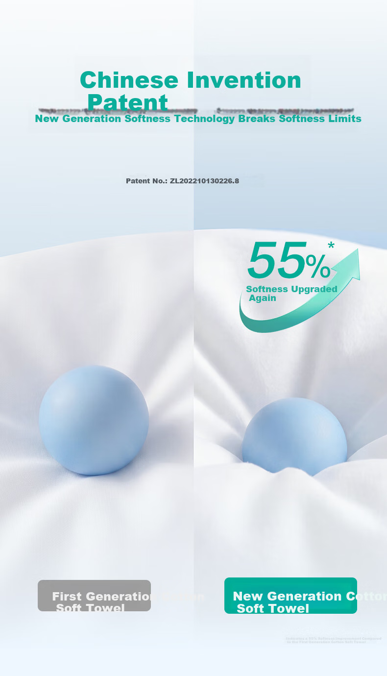 PurCotton [Sun Yingsha Edition] Facial Wipes 200 Sheets*1 Pack Wall-Mounted 100% Cotton Soft Thickened Towel 20*20CM 5