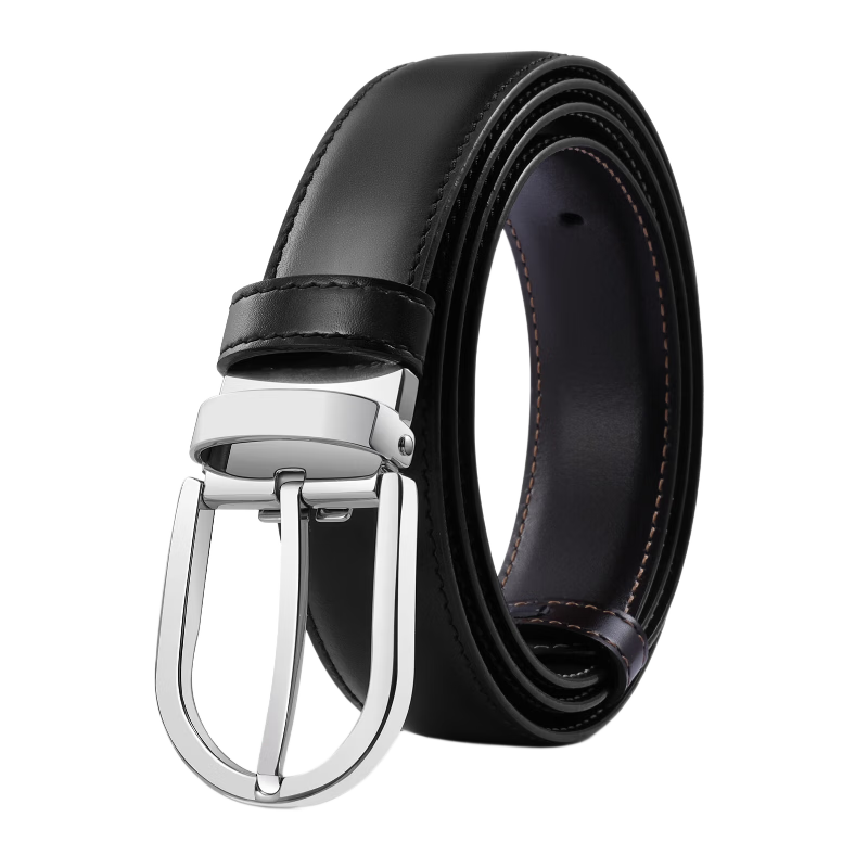 JD Jingzao Genuine Leather Belt 2026 New Stainless Steel Horseshoe Buckle Men's Belt Father's Day Birthday Gift 110cm