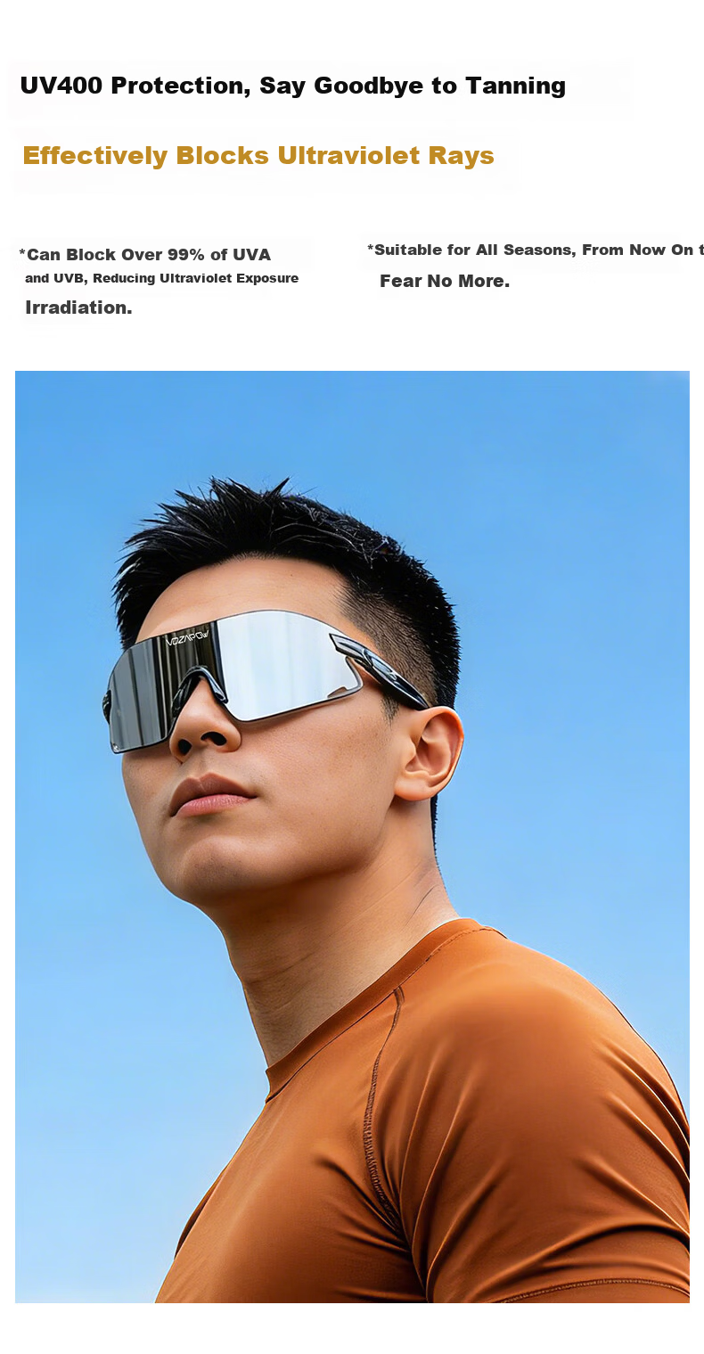 VOZAPOW Photochromic Running Glasses Marathon Sports Protective Eyewear Day and Night Outdoor Mountaineering Sunglasses for Men and Women 8