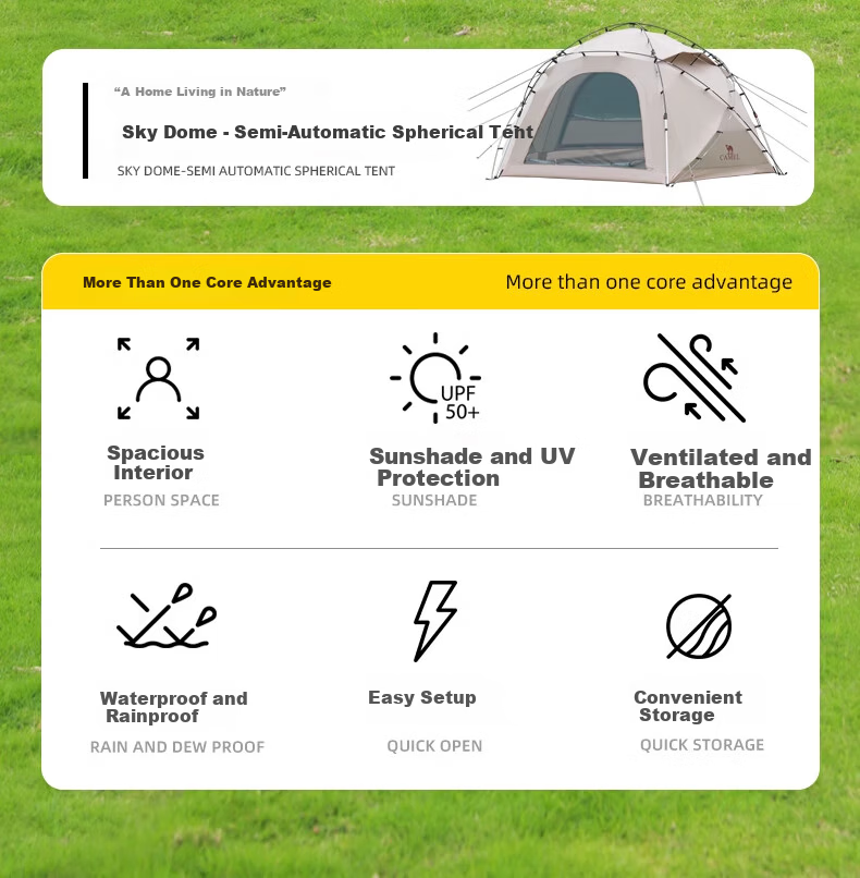 CAMEL Sky Dome Outdoor Folding Portable Camping Spherical Tent Overnight Professional Tent 173BANA106 2