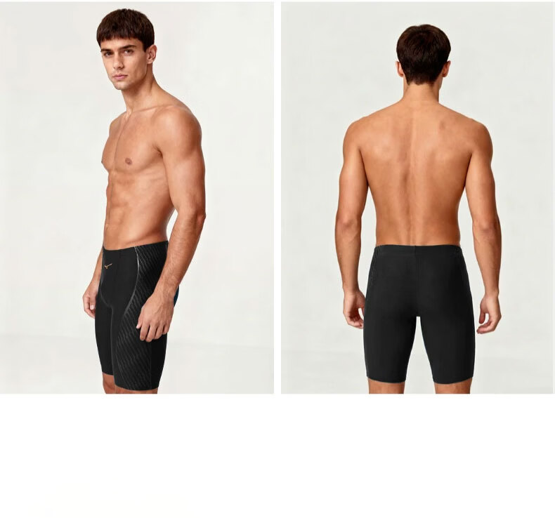 MIZUNO Men's Swim Shorts Anti-Embarrassment Five-Point Professional Training Quick-Dry Chlorine-Resistant UV Protection Sports Swimwear BD101 Black M 6
