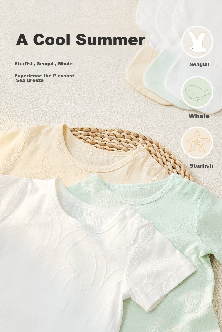 Wismorni Baby Short Sleeve Bodysuit Summer Thin Baby Romper One-piece Triangle Jumpsuit Summer Wear 3