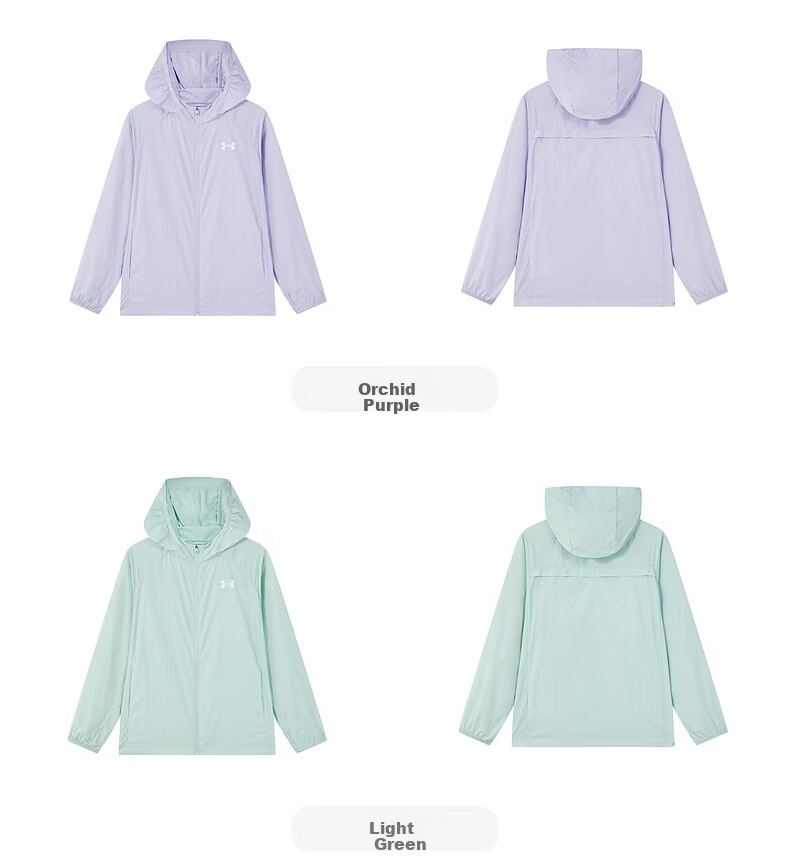 Under Armour Children's Sun Protection Clothing, Spring And Summer, for Boys And Girls, Simple Hooded Lightweight Breathable Sun Protection Jacket for Older Kids 11