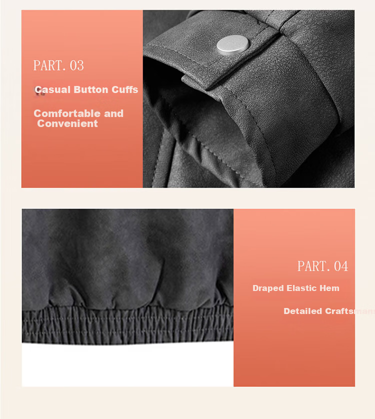 TUCANO Men's Leather Jacket Spring Autumn Loose Fit High-End Casual Windproof Retro Coat Black Gray M 3