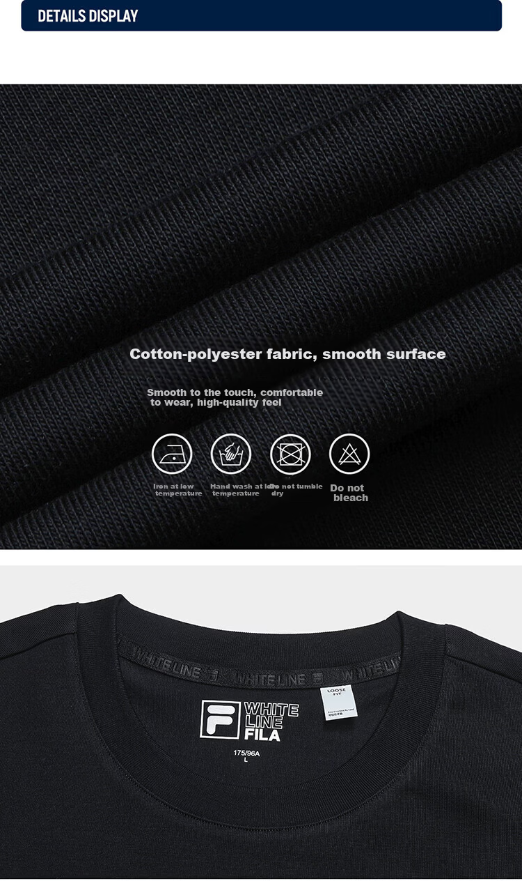 FILA Official Couple's Knitted Short Sleeve Shirt 2026 Summer Fashion Casual Unisex Loose Cat Embroidery T-Shirt 75