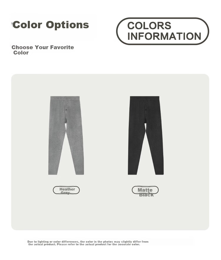 Hodo Home Seamless Thermal Pants for Men Autumn Winter Color-Spun Fleece with Cashmere, Mulberry Silk, and Hodo Wool Long Johns 7