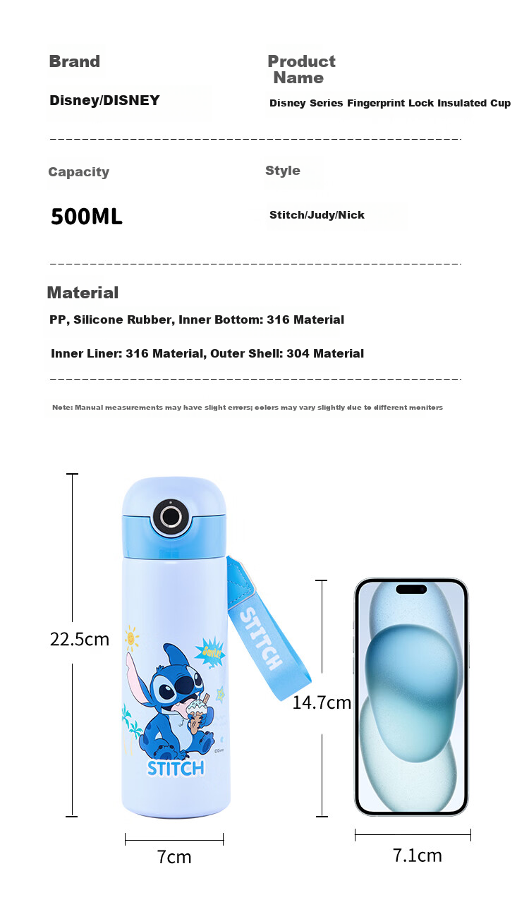 Disney Smart Water Bottle Children's Fingerprint Unlock Insulated Straw Cup Buzz Lightyear Gift for Boys and Girls Elementary Students 10