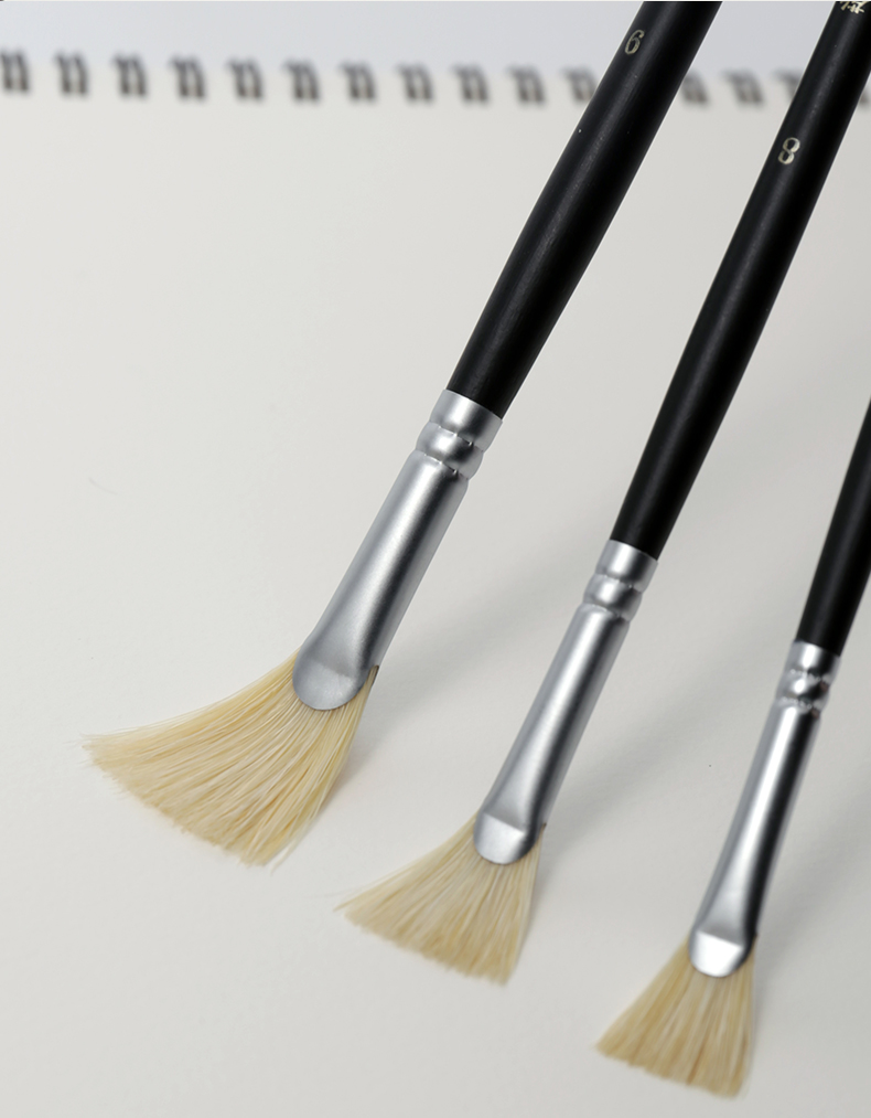 CHINJOO Gouache Paint Brush Set of 10 White Acrylic Oil Painting Brushes for Art and Sketching 8