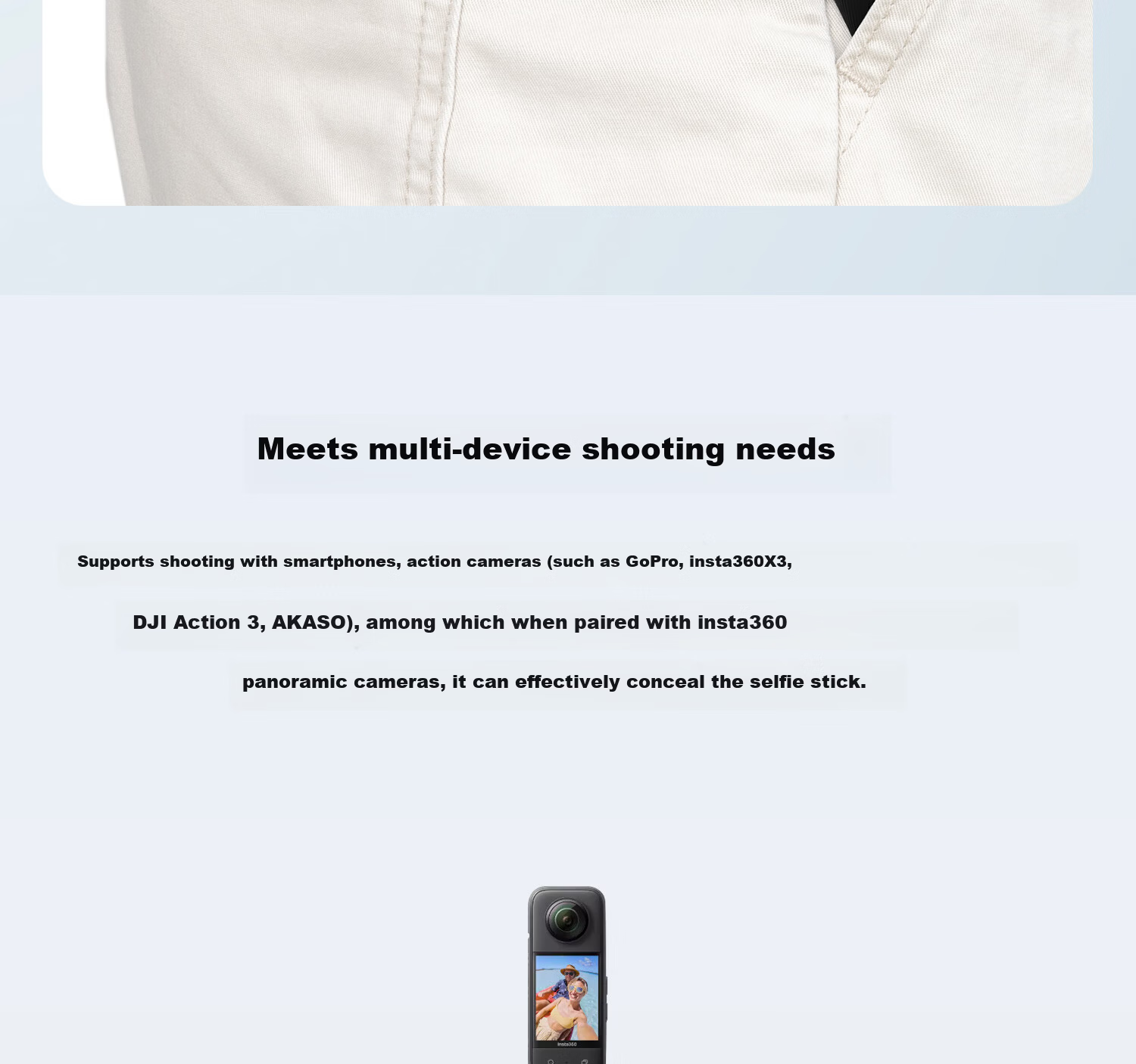 SmallRig 5403 Selfie Stick for DJI Action 5/Pocket 3/GoPro 13/FeiyuTech X5/ACE2 Pro Handheld Shooting Accessories Sports Camera Extension Rod with Phone Clamp 6