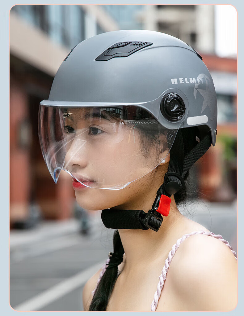 Adandyish Motorcycle Helmet 3C Certified New National Standard A Electric Bike Helmet Unisex Summer Sun Protection Safety Cap Four Seasons Lightweight Half Helmet 805 Matte Black 37