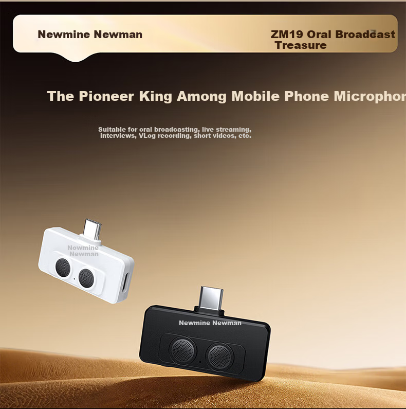 Newmine ZM19 Wireless Lavalier Microphone for Live Streaming, Noise-Cancelling Recording Mic for Short Videos, K-Singing, Mobile Phone Use, Black 3