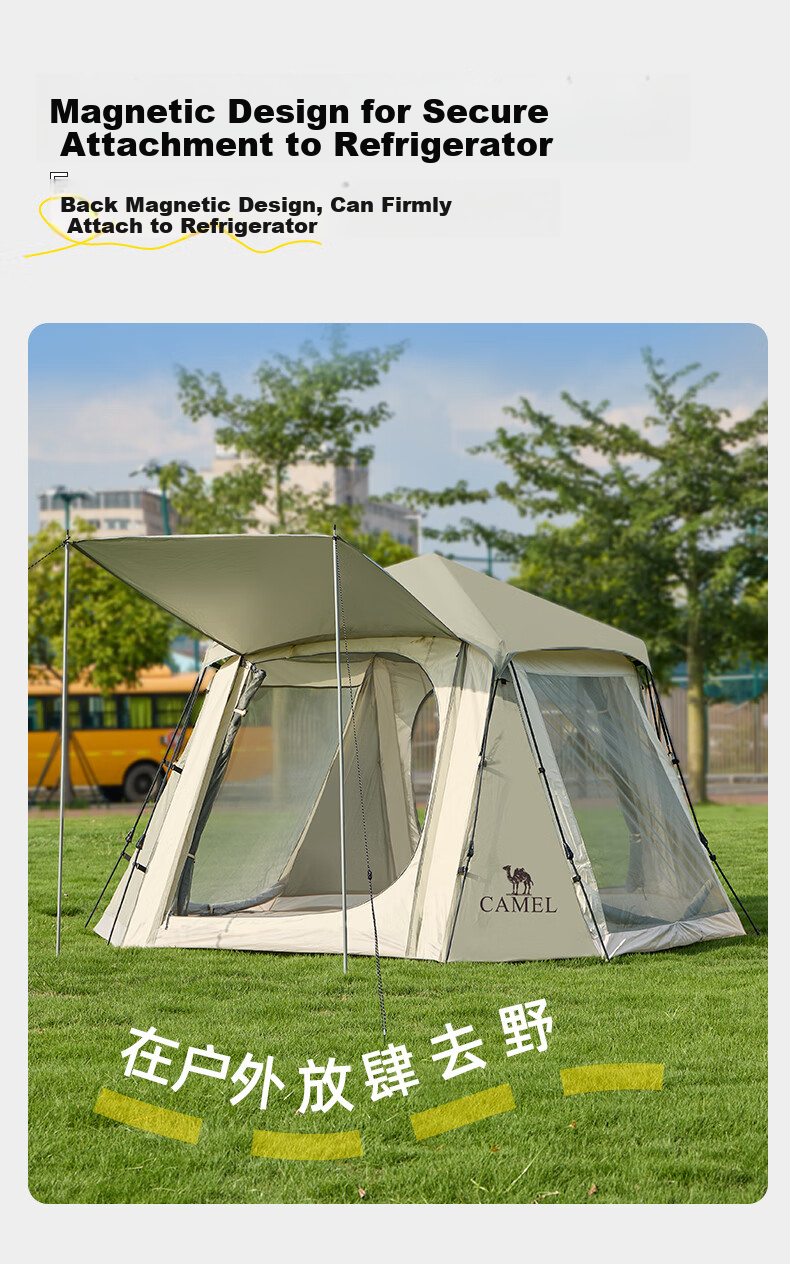 Camel Camping Tent Outdoor Foldable Portable Picnic Sunshade Canopy Octagonal Tent Full Camping Gear 3