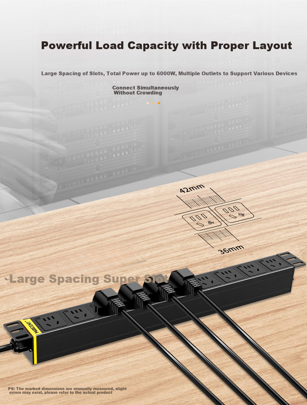 MAXCENT PDU Cabinet Socket 10-Port 32A Industrial Plug 10A Output New National Standard High-Power Industrial Power Strip MG3020N 7