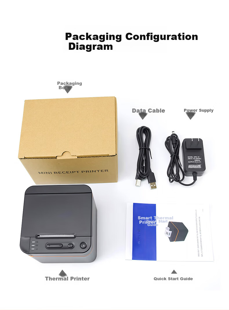 Youku Meituan Takeout Printer Fully Automatic Order Receiving 58mm Wireless WIFI+USB Receipt Cash Register Ele.me JD Takeout Cloud Printing Restaurant Pharmacy Voice Broadcast 5