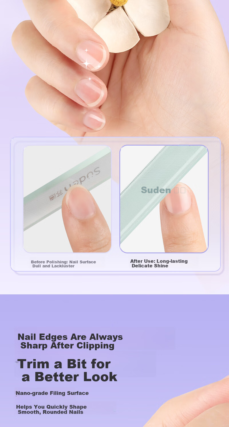 Suden Double-Ended Nano Glass Nail File Manicure Buffer Polishing Tool 6