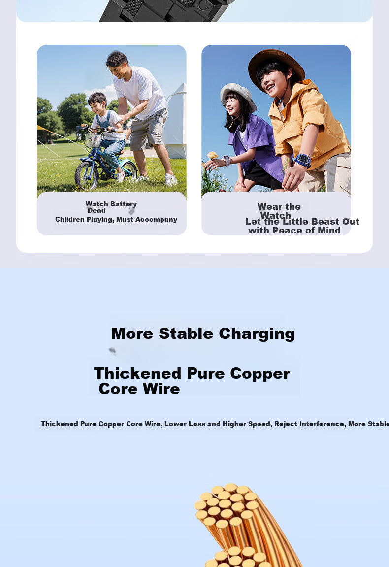 OKSJ Little Genius Charging Cable for Kids' Smartwatch Universal Charger for Z11/Z10/Z9 Youth Edition/Z8A/Z6P/Z7/Z7S/Z7A/Z6S Magnetic Fast Charging AUT0009G 7