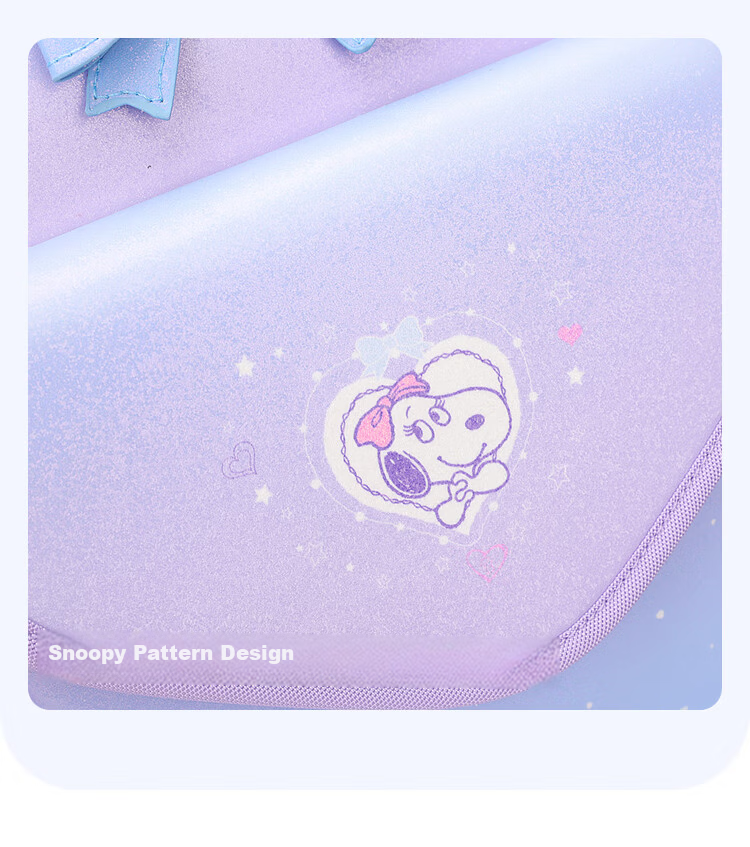 SNOOPY Children's Backpack for Grades 1-4 Girls Integrated Dreamy Cartoon Student Ergonomic Lightweight School Bag Purple 34