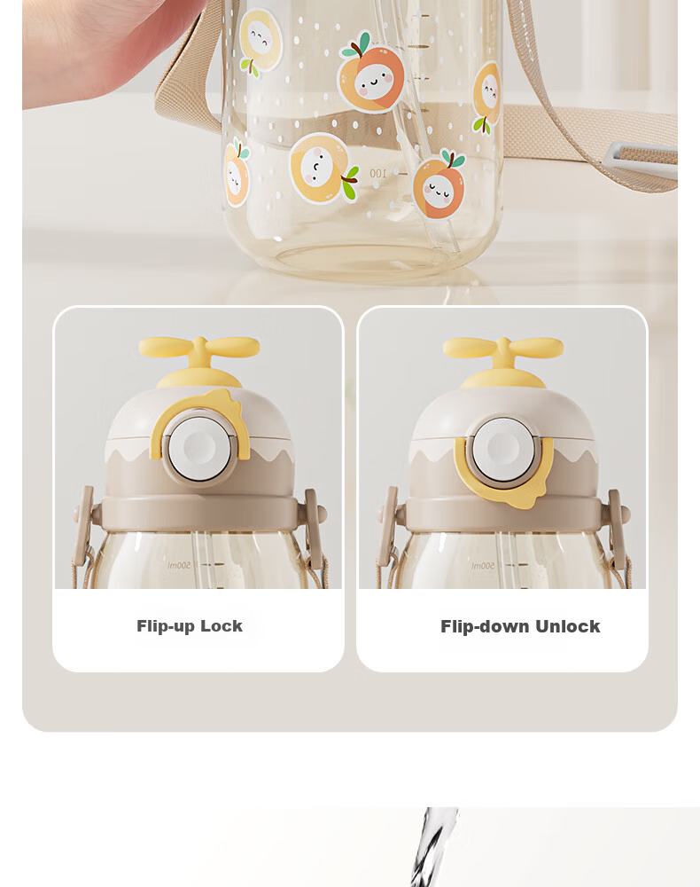 YEEHOO Children's Straw Water Cup Portable Baby PPSU Drinking Cup for Kids 1 Year+ 12