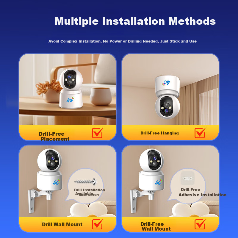 Baoji Home Wireless Camera Battery Charging Cordless AI Monitor 360-Degree No Dead Angle Night Vision Panoramic WiFi Mobile One-Key Remote Voice PTZ Indoor Outdoor