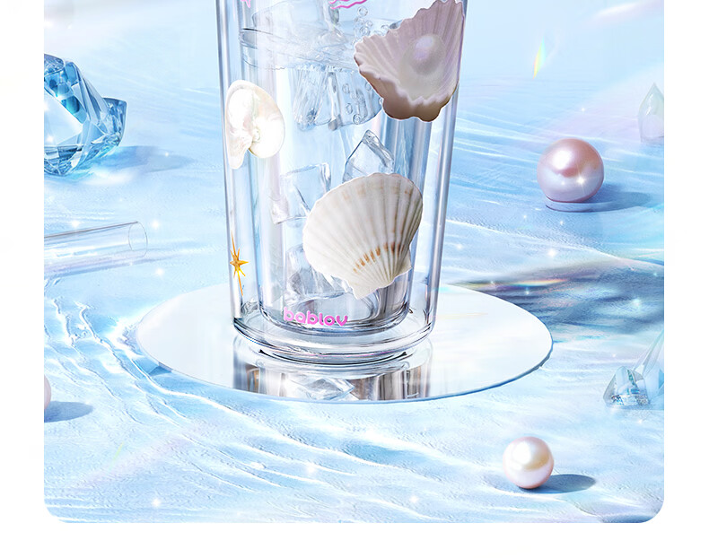 BABLOV Double-Layer Glass Cup for Women High-Value with Straw Children's Water Cup Summer New Office Large Capacity Cup 7
