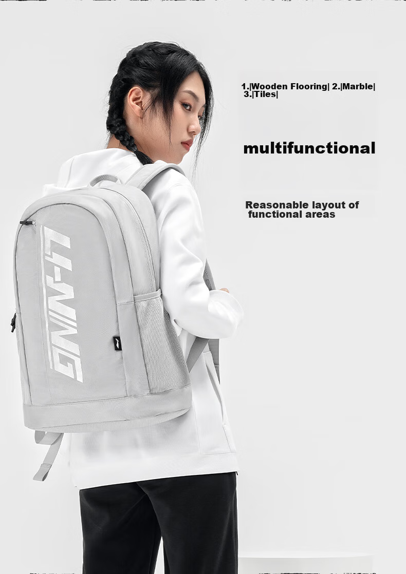 Li-Ning Table Tennis Backpack for Men And Women, Casual Fashionable Outdoor School Bag, Laptop Bag, Lightweight Multifunctional Sports Backpack 5
