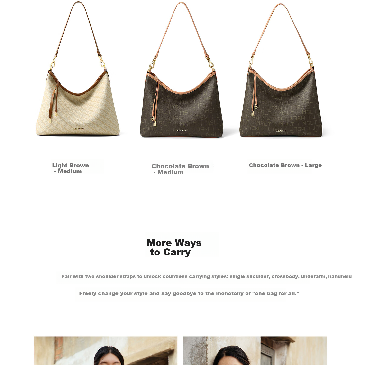 MashaLanti Premium Shoulder Bag Women Hobo Underarm Bag Large Capacity Tote Crossbody Practical Mother's Day Gift 14