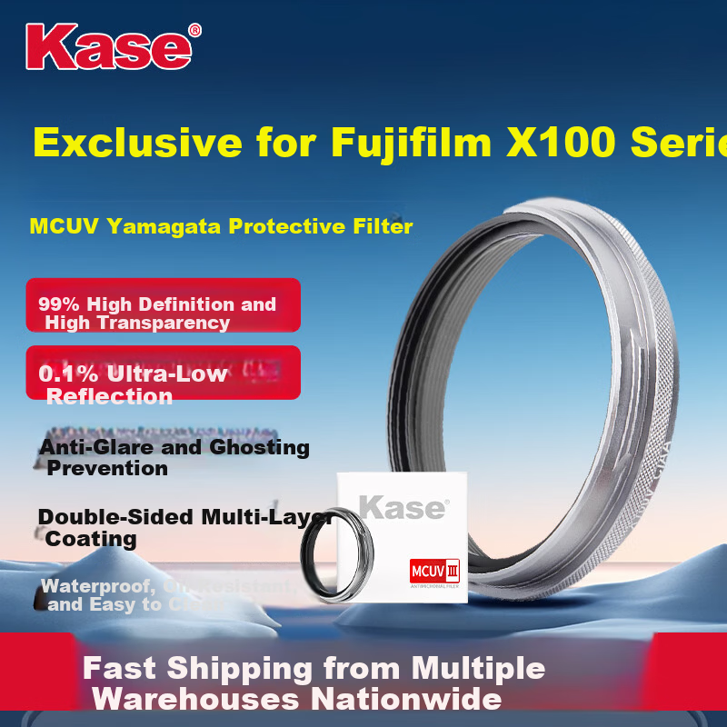 Kase UV Filter for Fujifilm X100V X100F X100Vi Digital Camera Series MC Multi-Coated UV Lens Silver