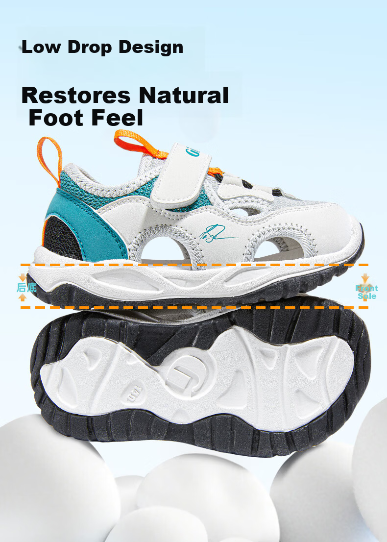 Ginoble Toddler Sandals 1-5 Years Unisex Children's Summer Functional Shoes GW1601A White 1