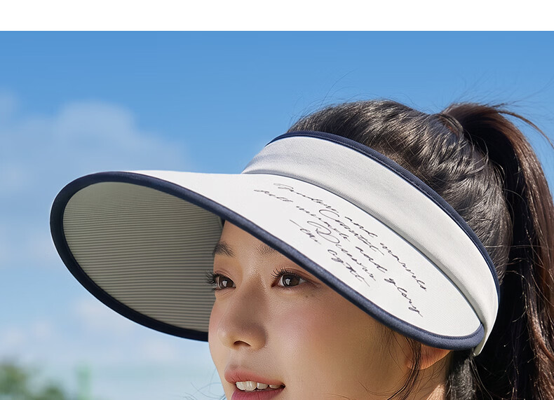 CACUSS Large Brim Open Top Hat Women's Summer Outdoor Sun Protection Casual Sports Face Slimming Sun Hat Beige Coffee 16