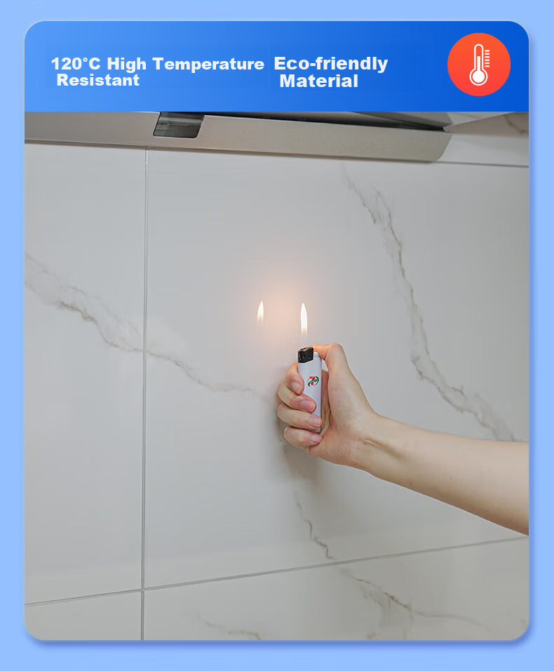 Xinuo Kitchen Oil-Proof Waterproof High-Temperature Resistant Transparent Tile Wall Sticker Protective Film for Range Hood Countertop Static Cling 6