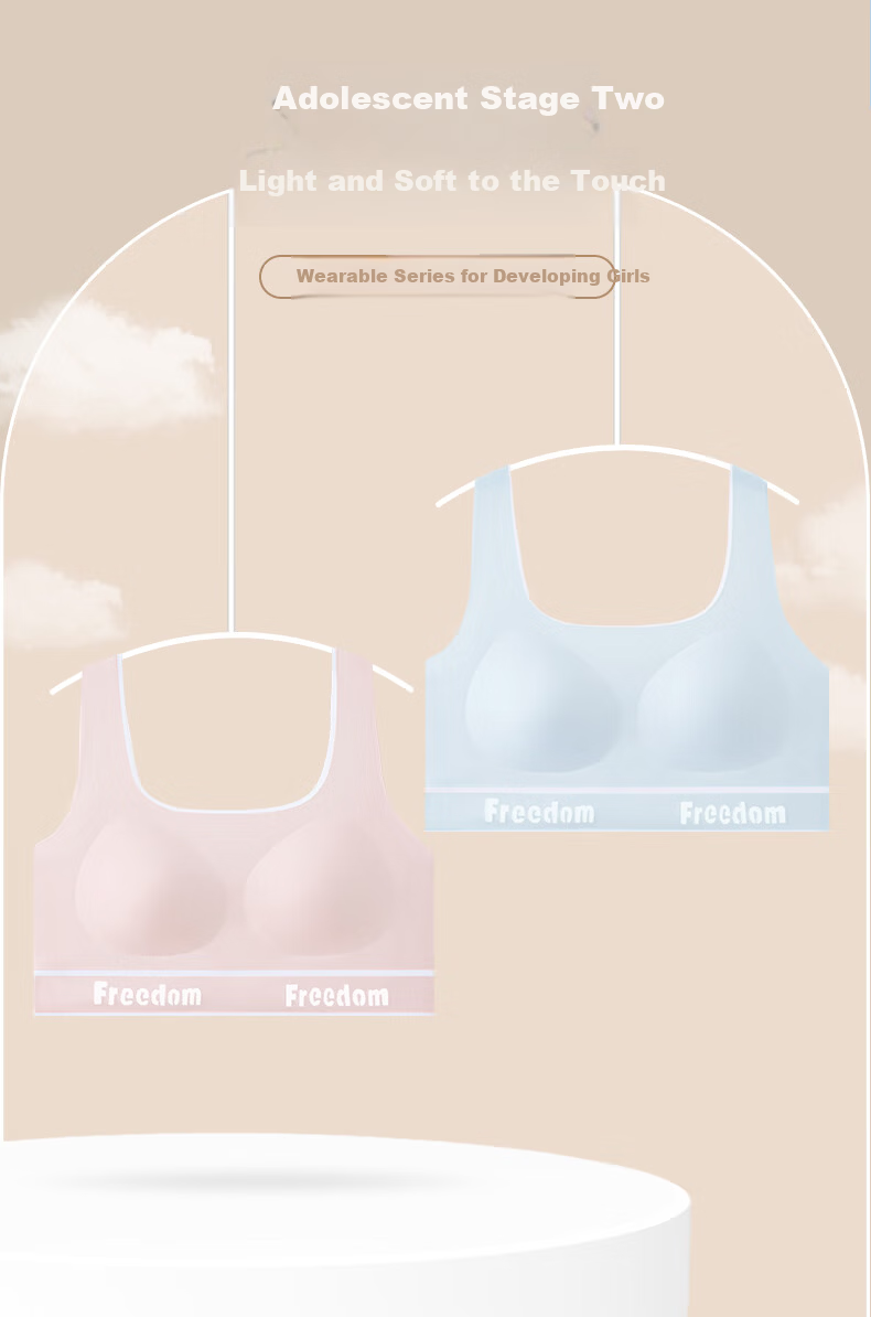 Ailier & ouluola 2026 New Girls' Underwear, Puberty Bra for Middle And High School Students, Ages 12-16, Second And Third Stage, Sports Gray, Size L 1