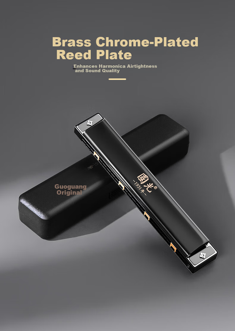 Guoguang 24-Hole Beginner Entry-Level Diatonic Harmonica C Key (Athens Black) Gift Box Edition 8