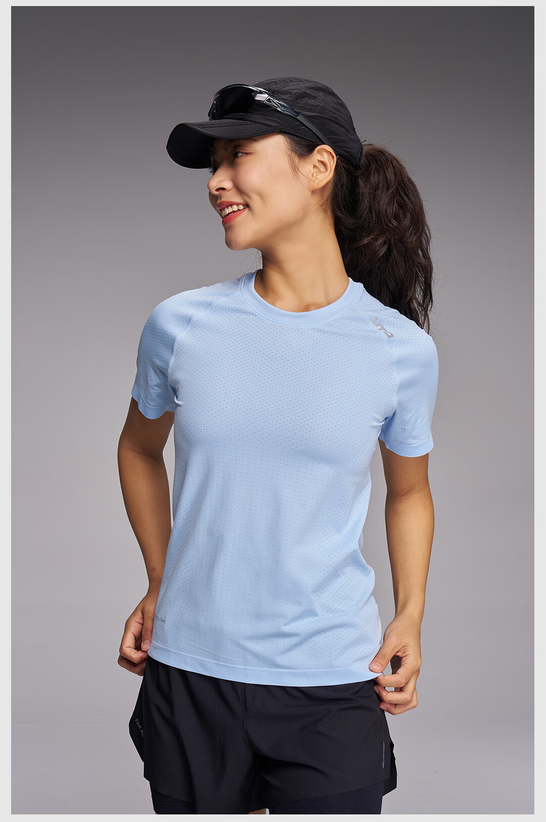 UTO Coolmax Quick-Dry T-Shirt Unisex Sports Short Sleeve Quick-Dry Shirt Pink Grapefruit Orange (Women's) M 27