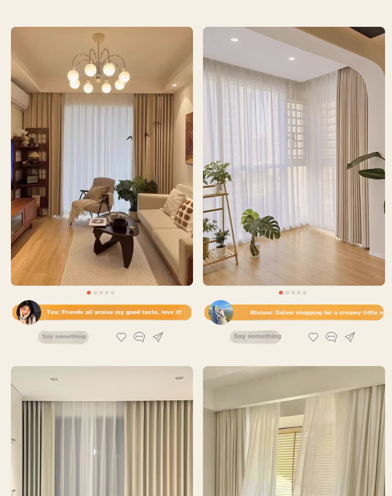 Mihua Curtain, Bedroom Living Room Hook-Style Finished Product, Non-Transparent Polyester Taffeta Full Sunshade Fabric, 2.5*2.4 3