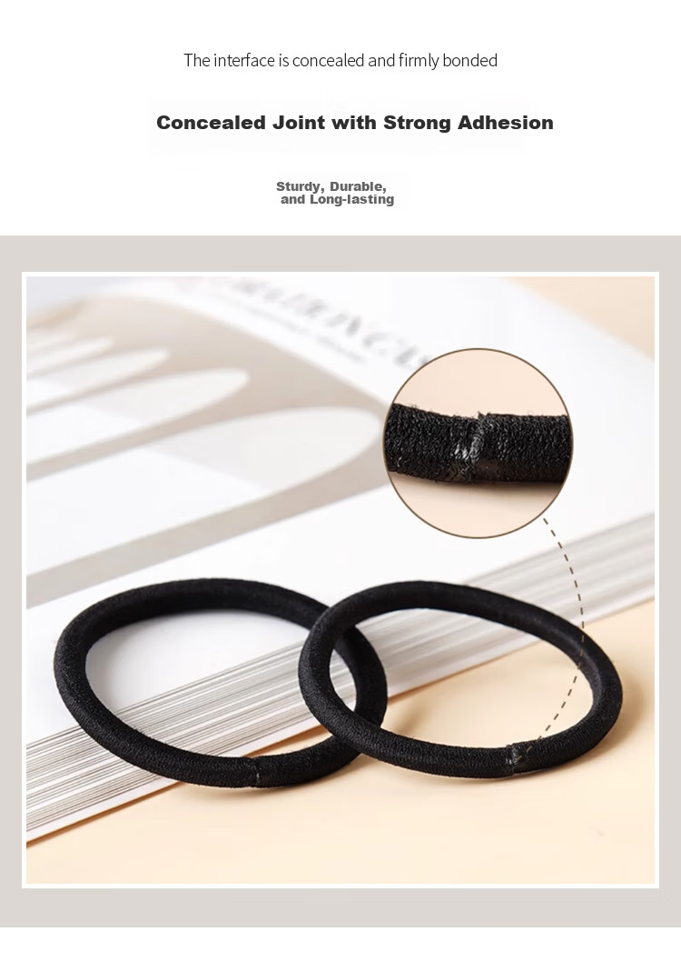 UPLUS Thick High Elastic Hair Ties Durable Simple Hair Bands Rubber Bands 10 Black Pieces 5