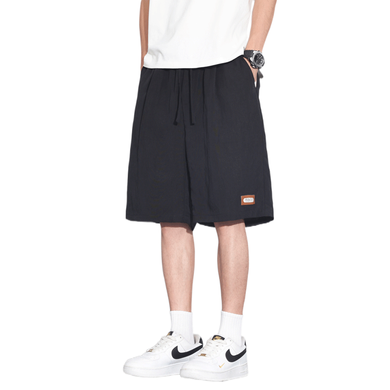 FARUISHI Men's Summer Thin High-End Linen Five-Point Straight-Leg Shorts Plus Size Casual Pants Khaki 4XL