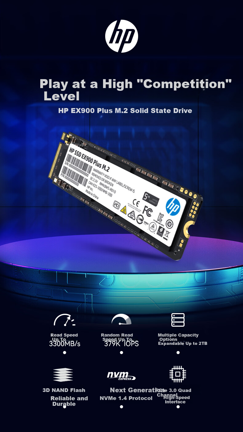 HP 512GB SSD M.2 NVMe EX900 Plus Series (Gaming Upgrade Edition) 2