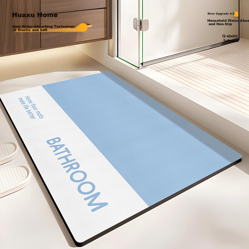 Huaxu Bathroom Absorbent Bath Mat Non-Slip Doorway Rug Quick-Dry Toilet Washroom Shower Home Mat 58cm