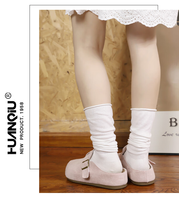 HUANQIU Women's Thick Sole Birkenstock Style Slip-On Lazy Shoes 2026 New Spring Summer Half Toe Mules with Skirt Single Shoes 3