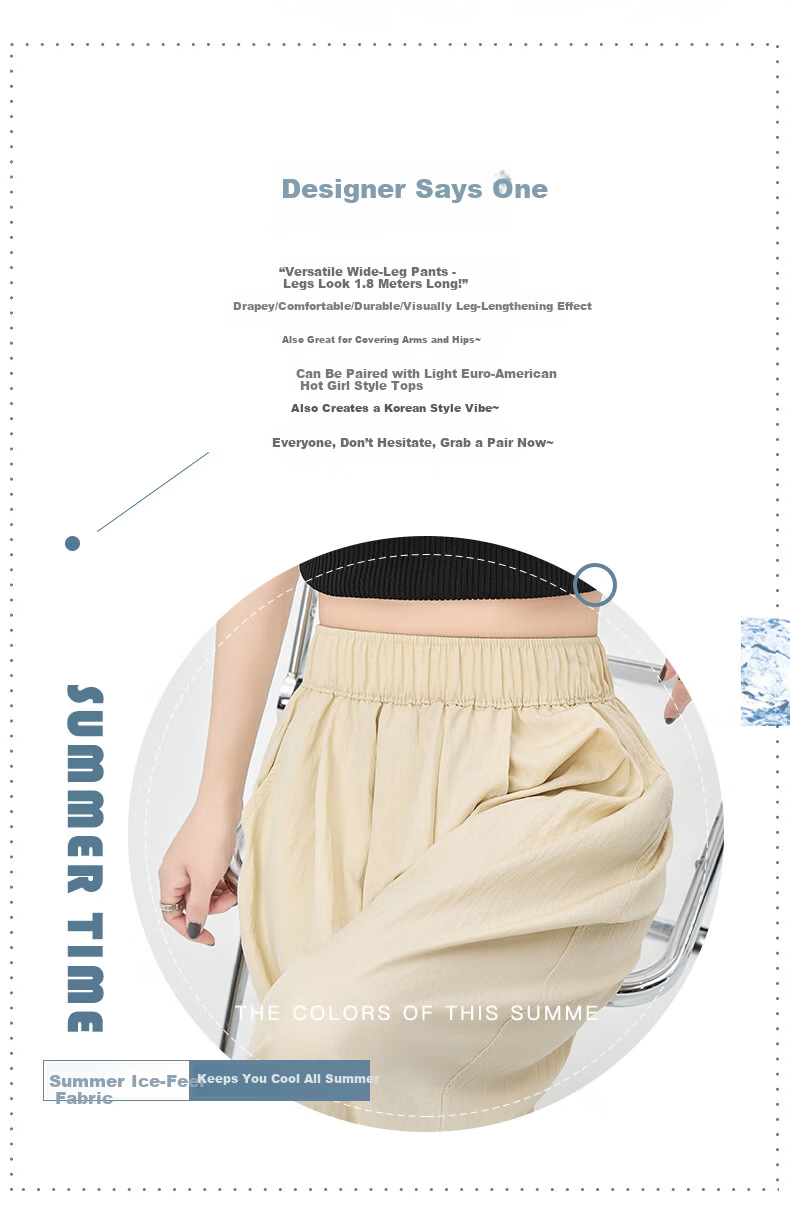 MiiOW Women's High-Waisted Straight-Leg Pants for Spring, Summer And Autumn 2026 New Style, Draping Lazy Slimming Versatile Casual Wide-Leg Trousers 2