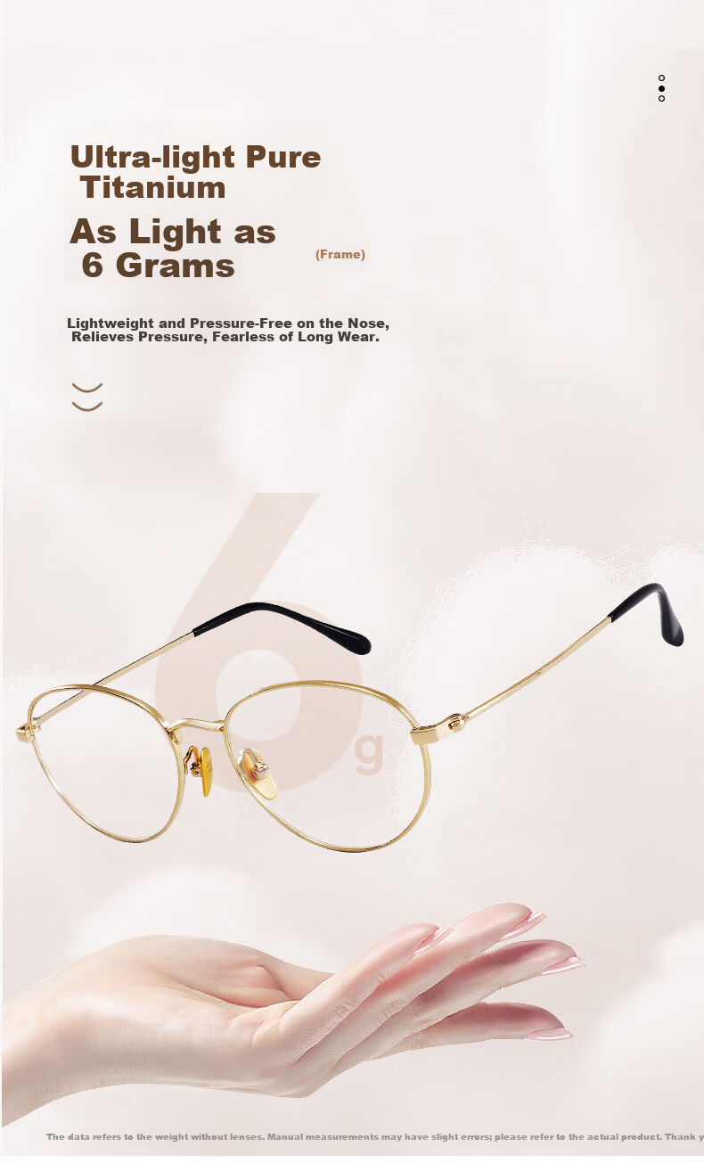 Sunset Red Blue Light Blocking Reading Glasses for Women Pure Titanium Fashionable High-End Authentic HD Presbyopic Glasses for Middle-aged and Elderly E120J 1