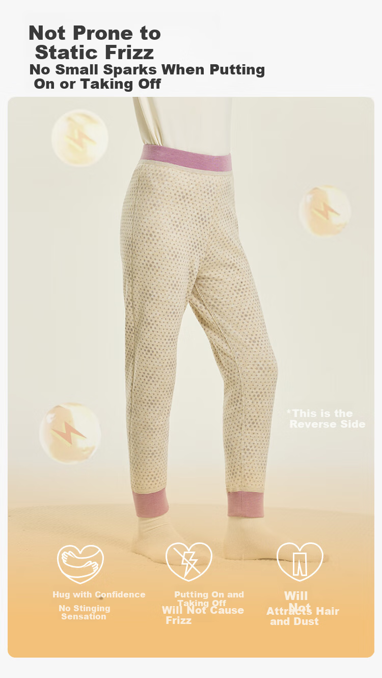 YEEHOO Children's Thermal Double-Layer Mulberry Silk A-Class Autumn and Winter Seamless Warm Leggings 11