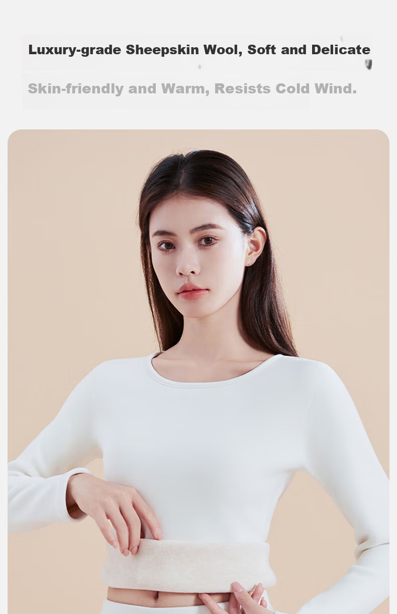 Miiow Women's Thermal Underwear Set Fleece Lined Thickened Wool and Silk Base Layer Autumn Winter Minus 40°C 14