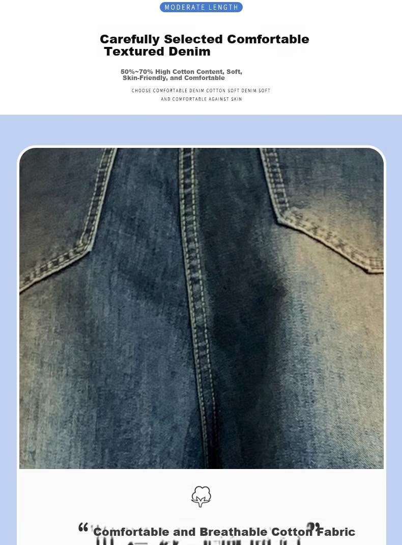 LangSha Women's 7/8 Length Denim Jeans Summer 2025 New Retro High-Waist Slimming Loose Wide-Leg Pants 8