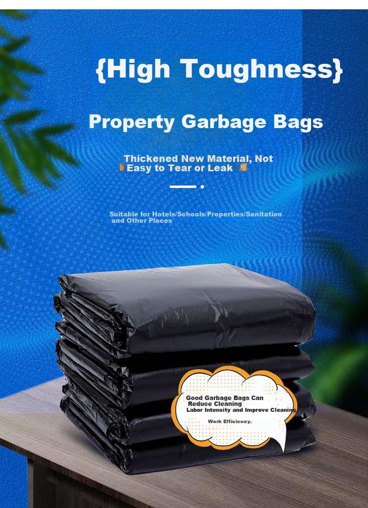Lide Black Flat Garbage Bags 120x140cm 20pcs Double-Sided 7-Layer Extra Thick Large Size for Property and Construction Waste 2